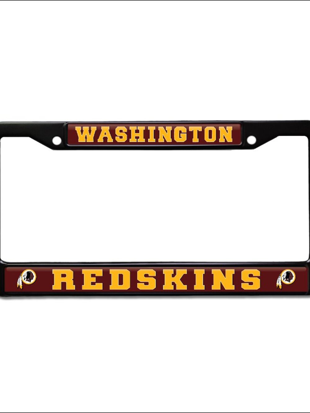 Washington Redskins NFL Polyurethane 2-Hole Stainless Steel License Plate Frame